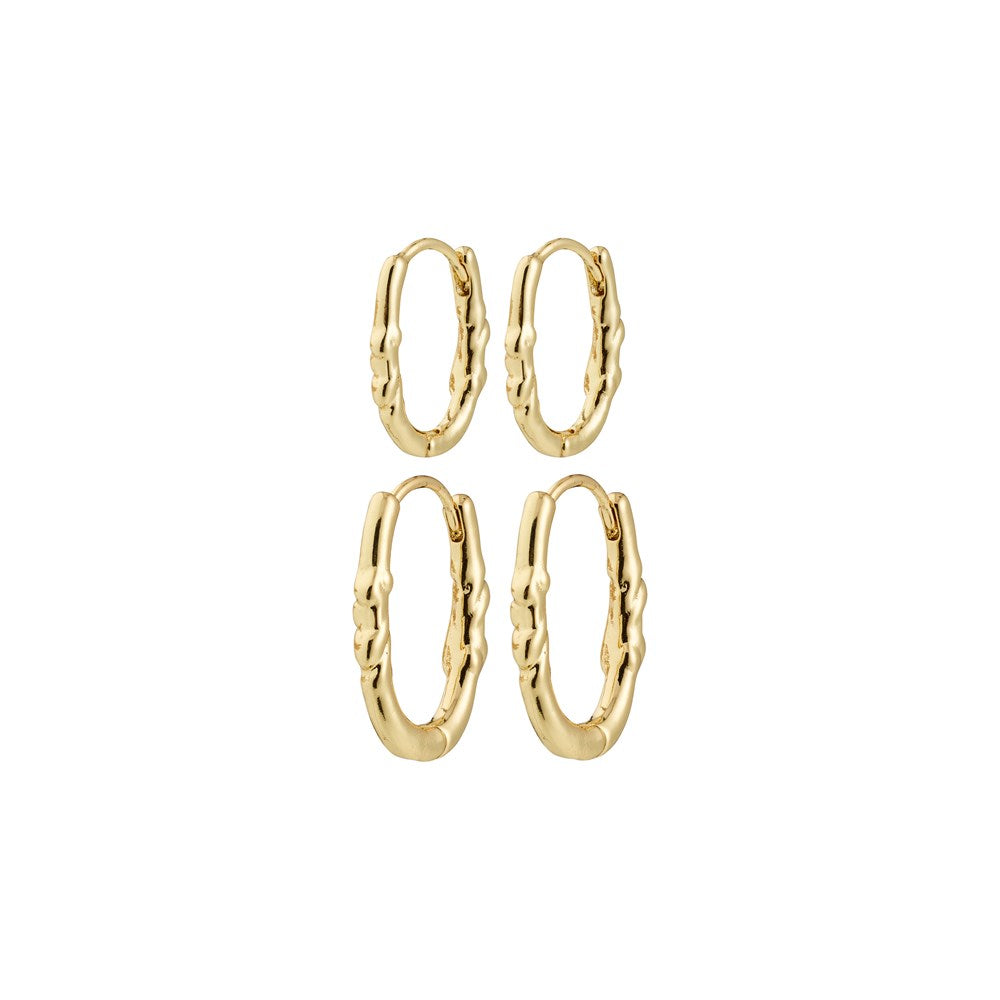 Sense Hoop Earrings 2-In-1 Set - Gold Plated