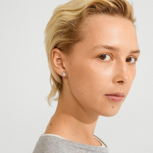 Sense Stud Earrings - Silver Plated