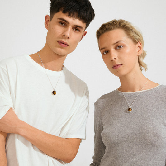 Sense Necklace - Silver Plated/Agate