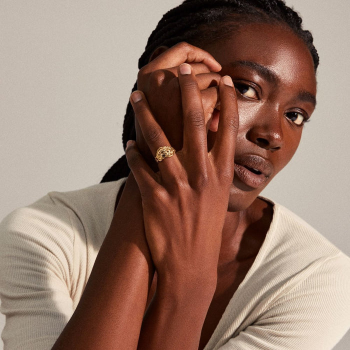 Blossom Recycled Organic Shaped Ring - Gold Plated