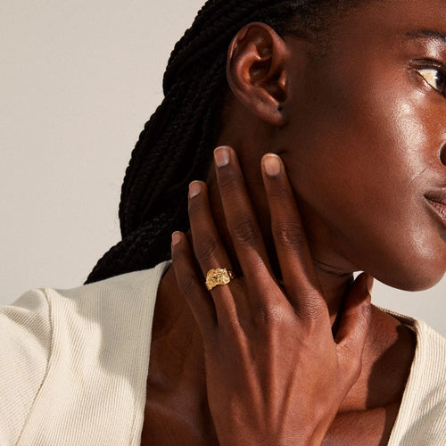 Blossom Recycled Organic Shaped Ring - Gold Plated