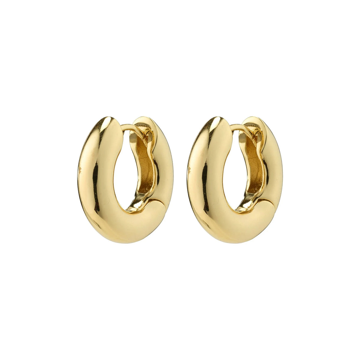 Aica Recycled Chunky Huggie Hoop Earrings - Gold Plated