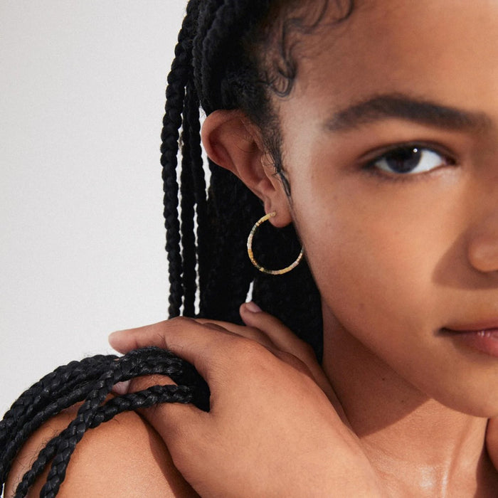 Alison Hoop Earrings Brown - Gold Plated