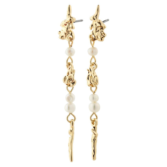 Constance Earrings - Gold Plated - White