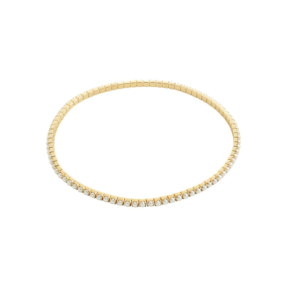 Arash White Bracelet - Gold Plated