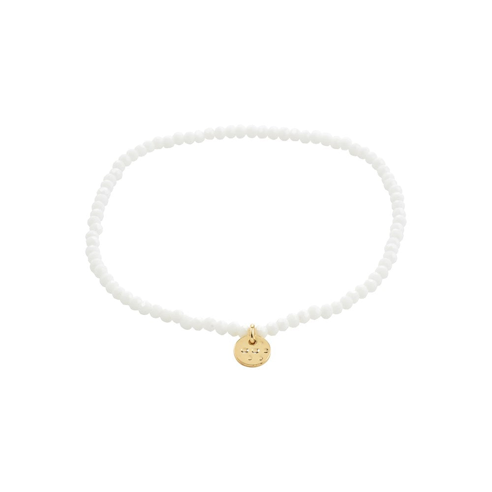Indie White Bracelet - Gold Plated