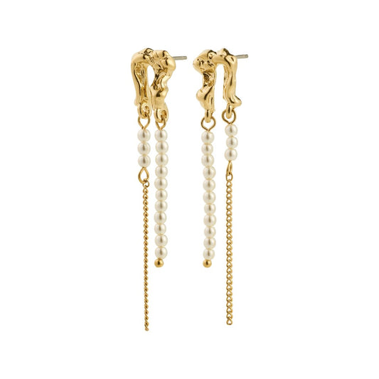 Vincent White Earrings - Gold Plated