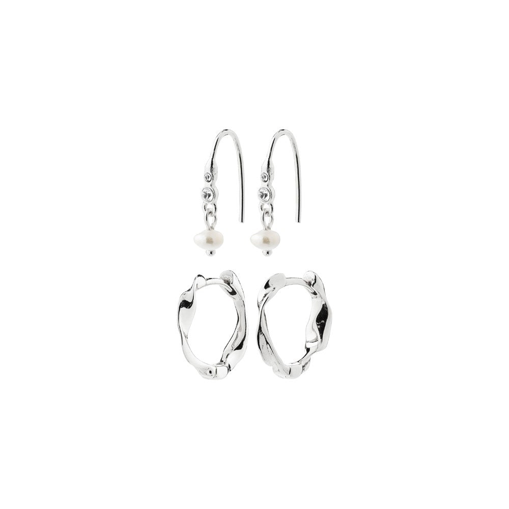 Morin Earrings 2-In-1 Set - Silver-Plated