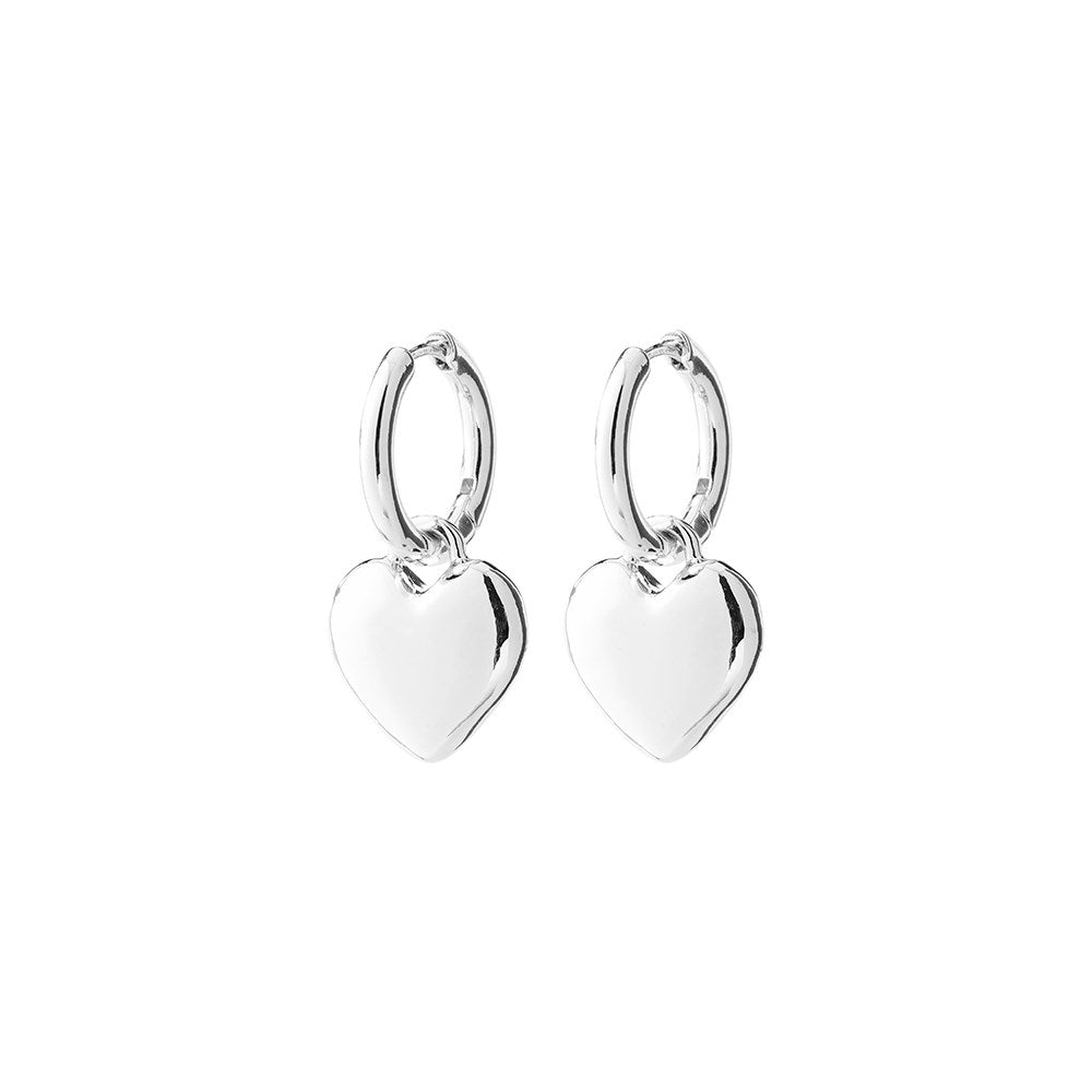 Arien Heart Earrings - Silver Plated