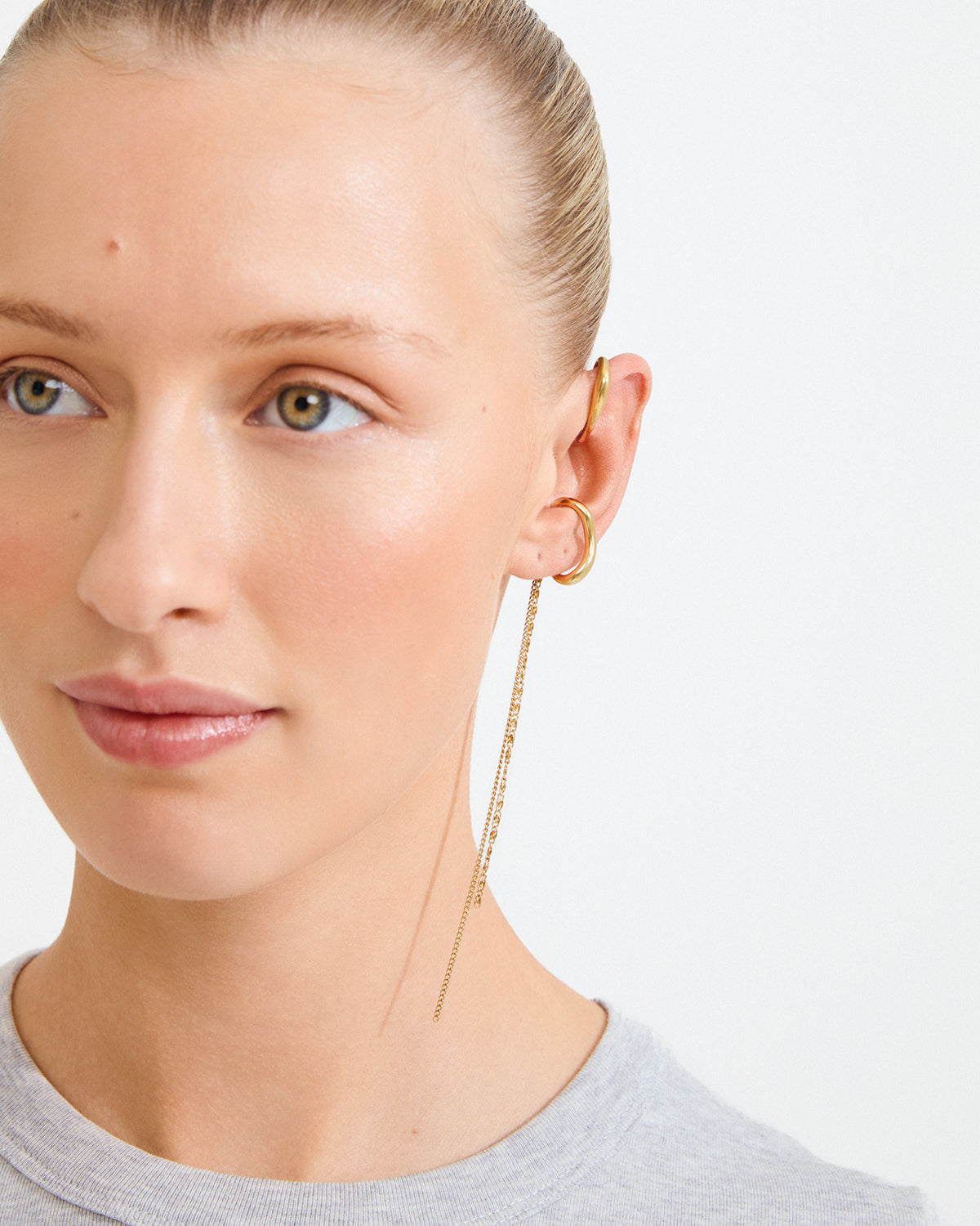 Evon Ear Cuff 2-In-1 Set - Gold-Plated