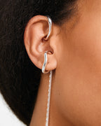 Evon Ear Cuff 2-In-1 Set - Silver-Plated