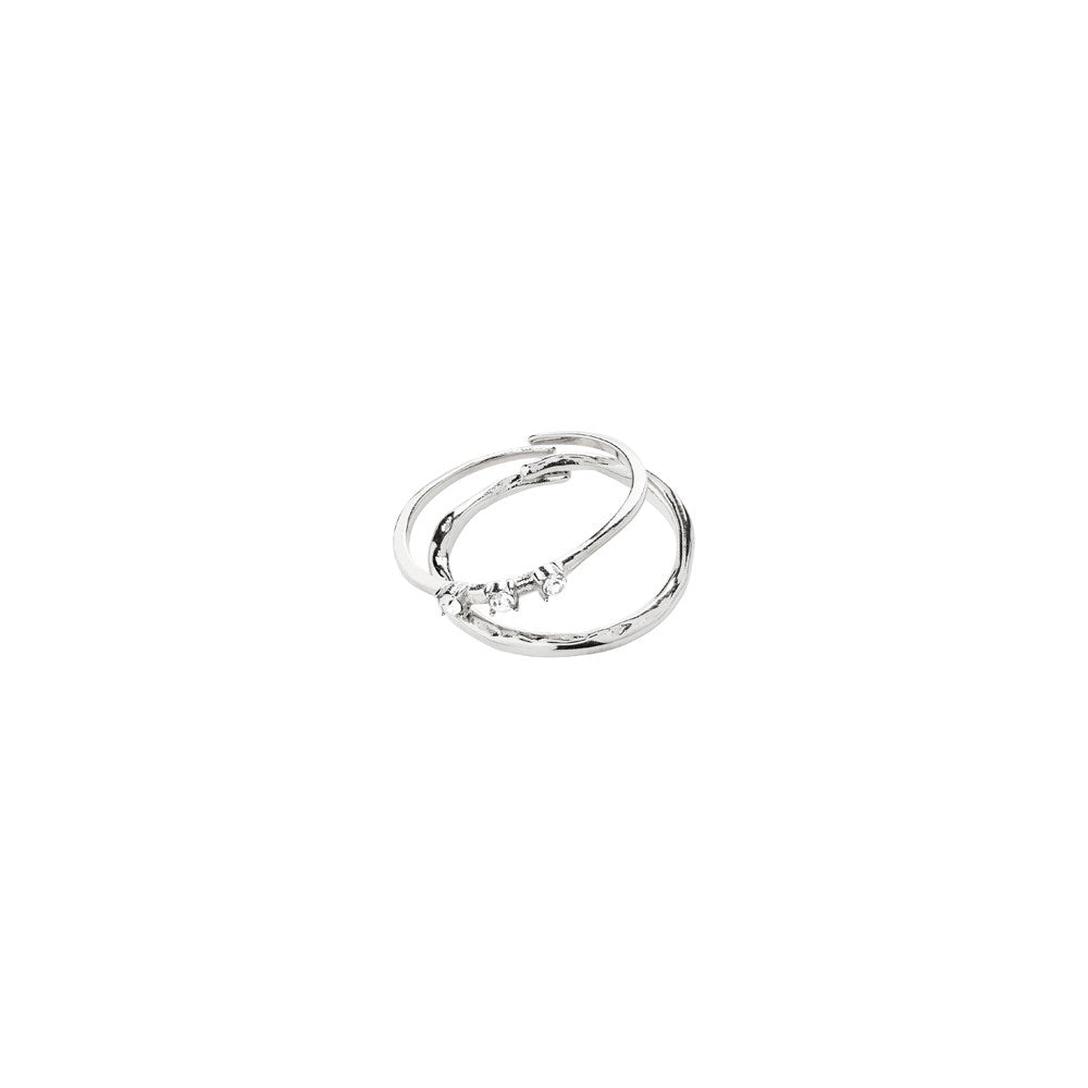 Ivarin Rings 2-In-1 Set - Silver-Plated