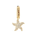 Charm Recycled Starfish Pendant - Gold Plated - Crystal