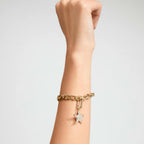 Charm Recycled Starfish Pendant - Gold Plated - Crystal
