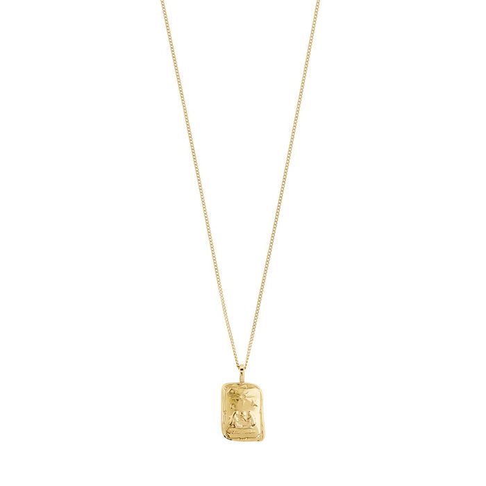 Gemini Recycled Zodiac Sign Necklace - Gold Plated