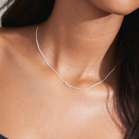 Love Recycled Necklace - Silver Plated