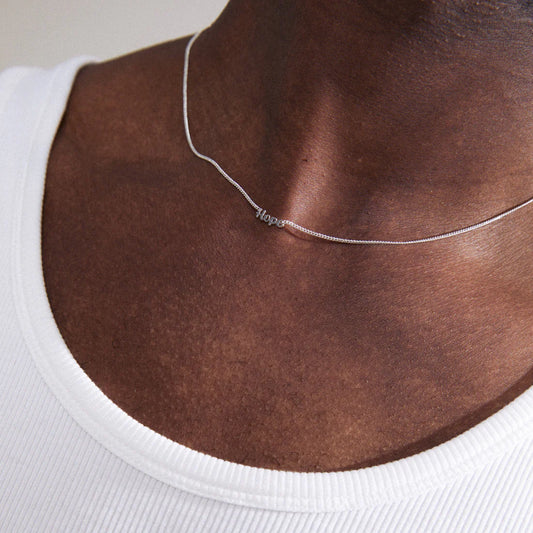 Hope Recycled Necklace - Silver Plated