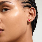 Maeve Recycled Earrings 2-In-1 Set - Gold Plated - Red