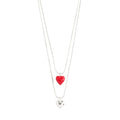 Maeve Recycled Necklace 2 In A Set - Silver Plated - Red
