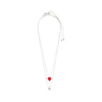 Maeve Recycled Necklace 2 In A Set - Silver Plated - Red
