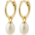 Berthe Recycled Pearl Hoop Earrings - Gold Plated