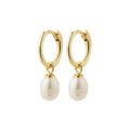 Berthe Recycled Pearl Hoop Earrings - Gold Plated