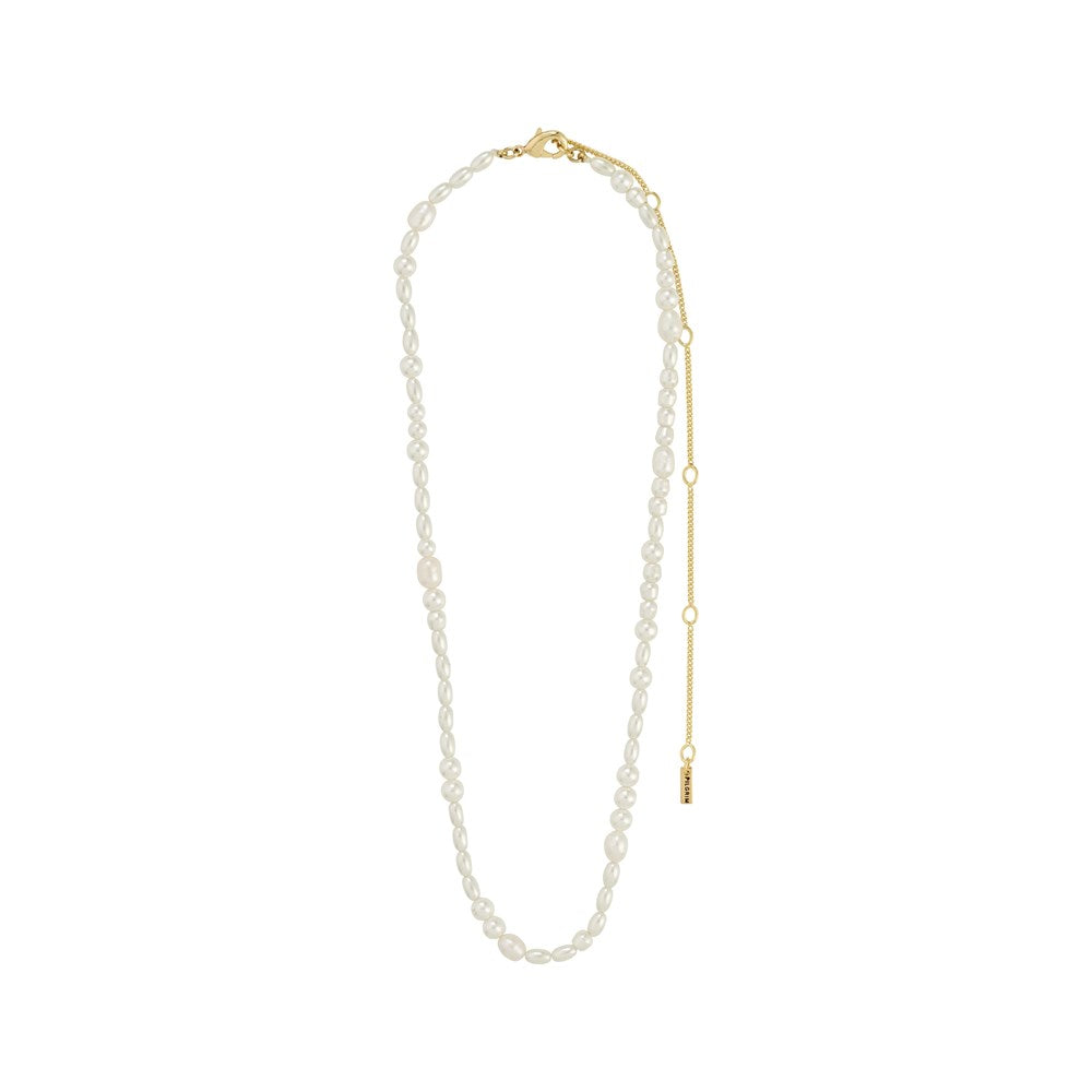 Elliana White Necklace - Gold Plated