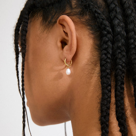 Elliana White Earrings - Gold Plated