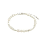 Elliana White Bracelet - Silver Plated