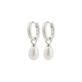Elliana White Earrings - Silver Plated