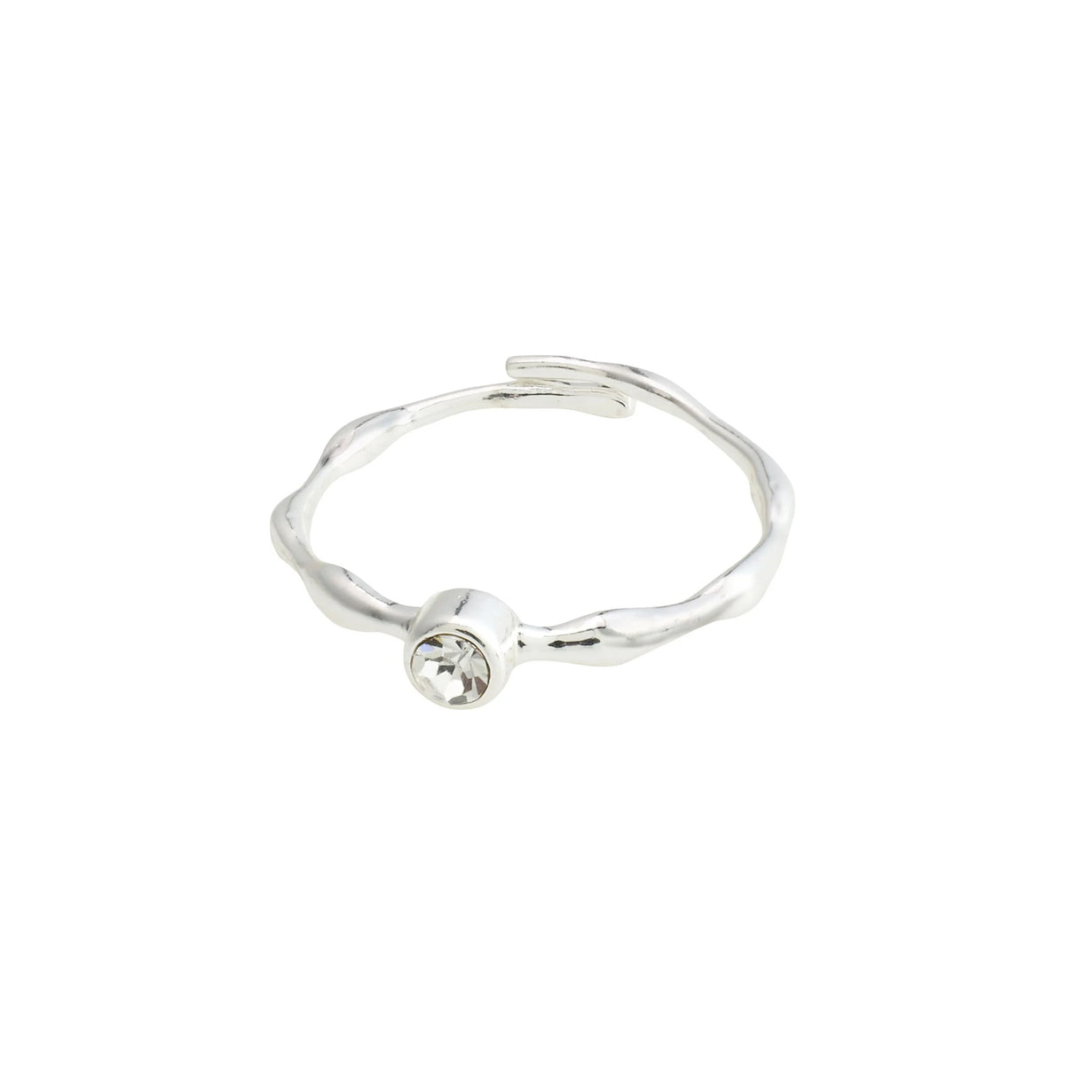 Lulu Recycled Crystal Stack Ring - Silver Plated