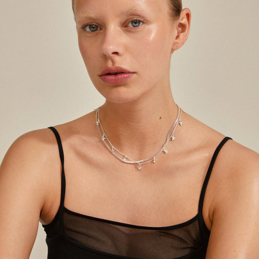 Riko Recycled Necklaces 2-in-1 Set - Silver Plated