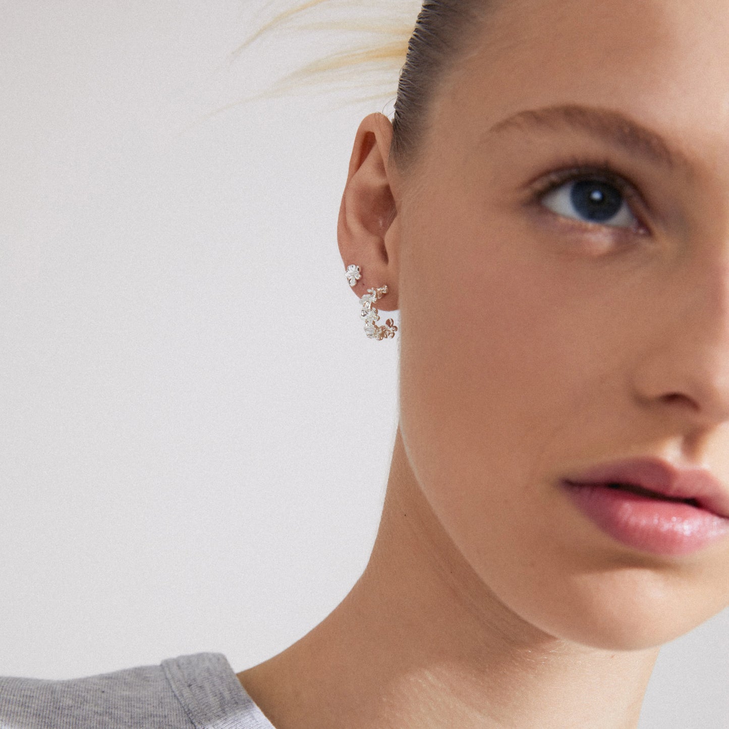 Zhuri Recycled Earrings 2-In-1 Set - Silver Plated