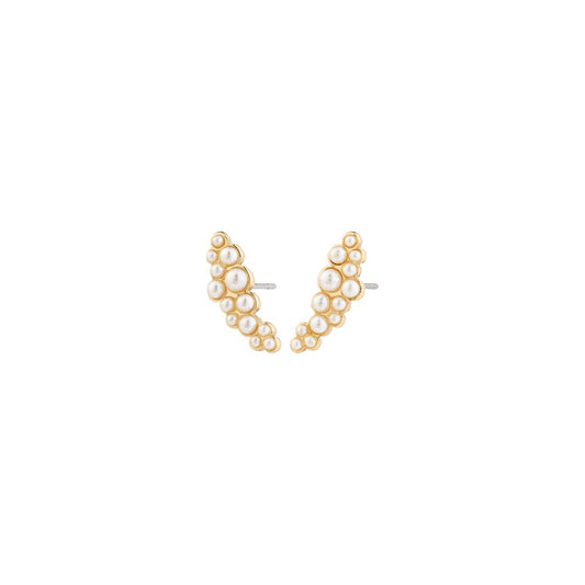 Jova Recycled Pearl Earrings - Gold Plated - White
