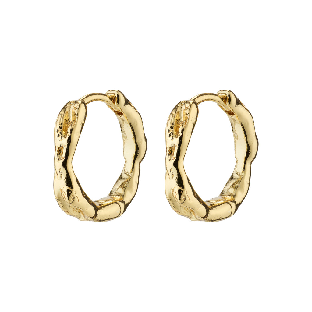Eddy Recycled Organic Shaped Small Hoops - Gold Plated