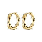 Eddy Recycled Organic Shaped Small Hoops - Gold Plated