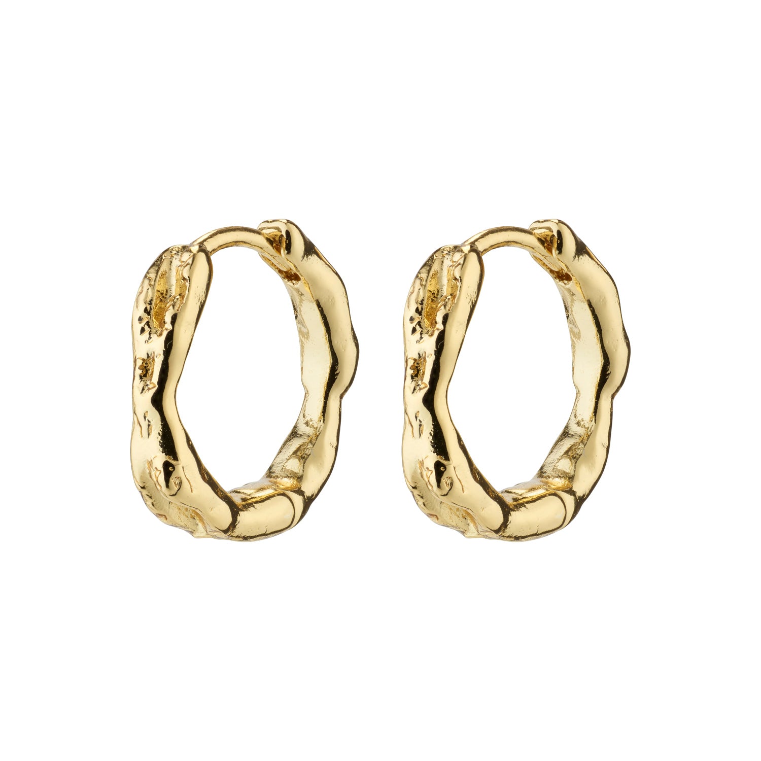 Eddy Recycled Organic Shaped Small Hoops - Gold Plated