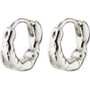Eddy Recycled Organic Shaped Mini Huggie Hoops - Silver Plated