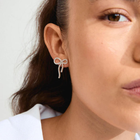 Jolanta Recycled Earrings - Silver Plated - Crystal