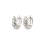 Lona Recycled Chunky Crystal Huggie Hoops - Silver Plated