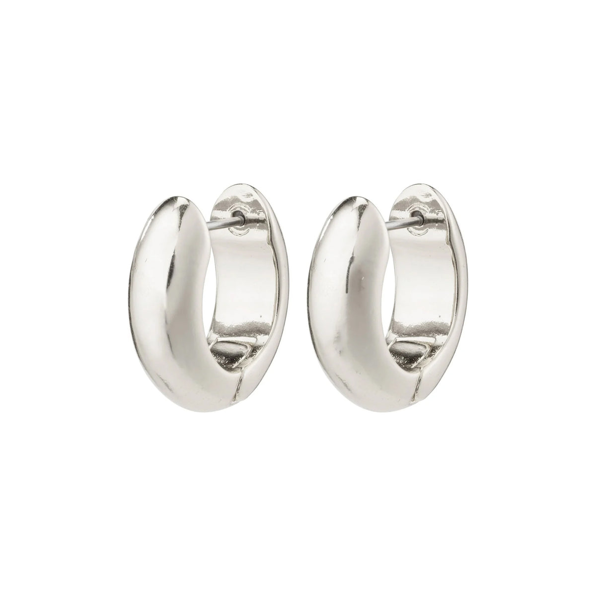 Mine Recycled Chunky Huggie Hoops - Silver Plated