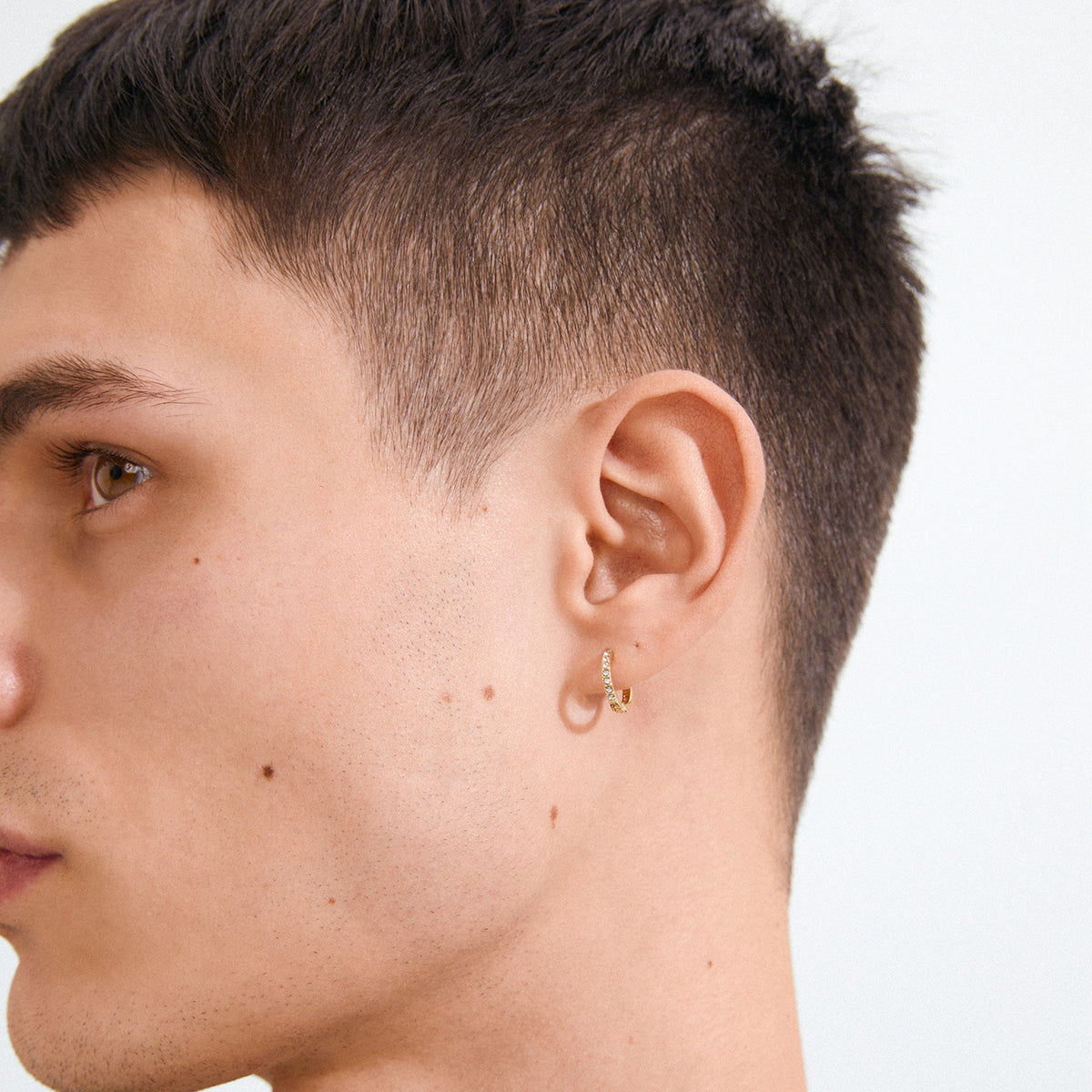 Ebna Small Crystal Hoops - Gold Plated