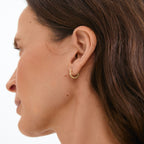 Ebna Small Crystal Hoops - Gold Plated