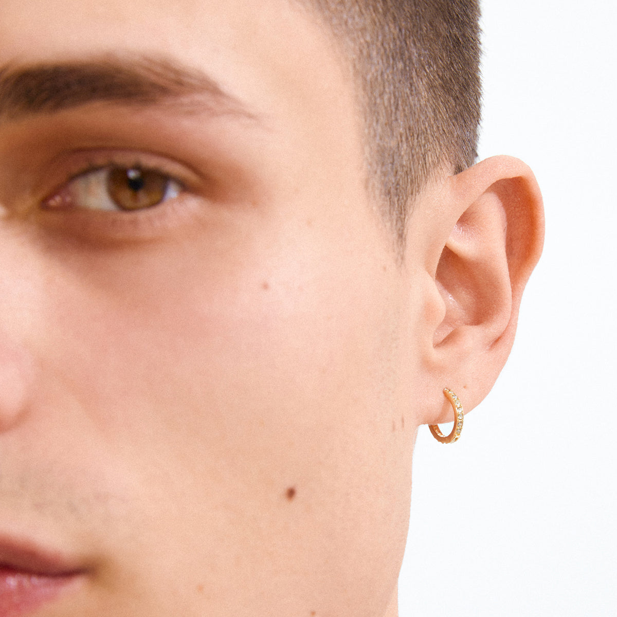 Ebna Small Crystal Hoops - Gold Plated