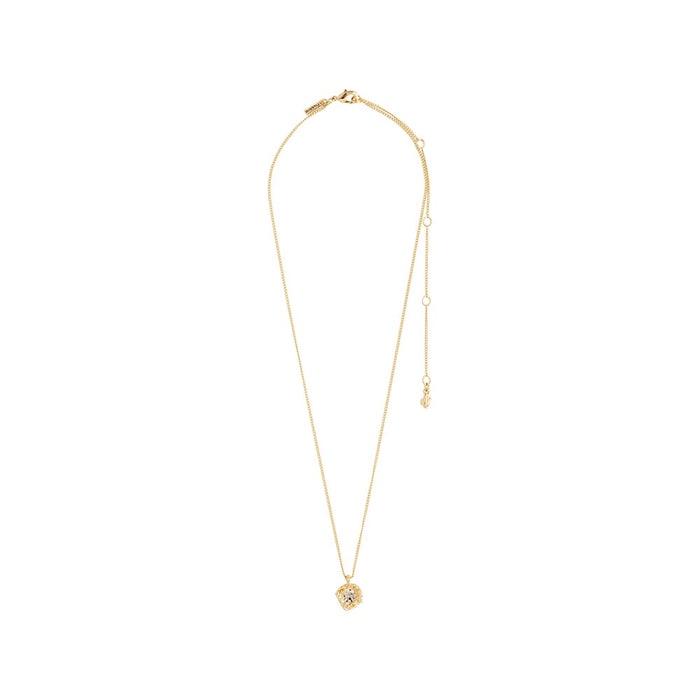 Callum Recycled Necklace - Gold Plated - Crystal