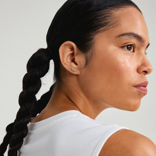 Berenike Recycled Earrings - Gold Plated - Crystal