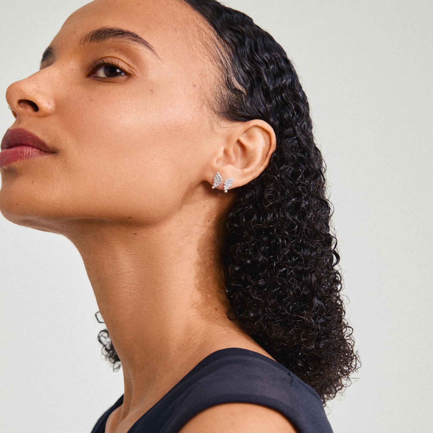 Berenike Recycled Earrings - Silver Plated - Crystal