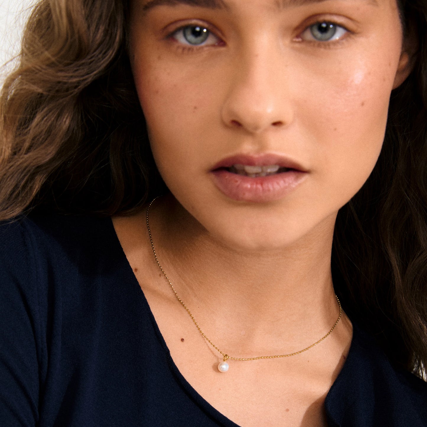 Hadley Recycled White Necklace - Gold Plated