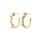 Hadley Recycled White Earrings - Gold Plated