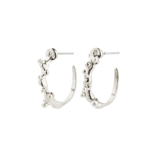Hadley Recycled White Earrings - Silver Plated